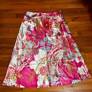 Vintage early 2000s silk like floral skirt